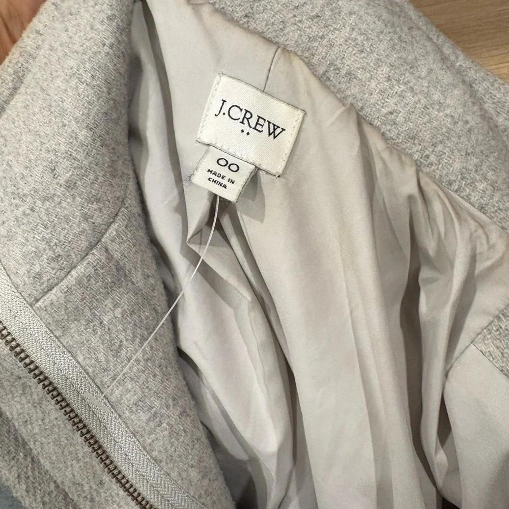 J. Crew Light Gray Wool-Blend Stand Collar Trench Coat - Picture 4 of 6
